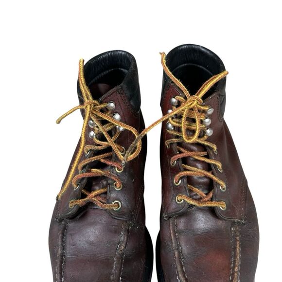 Vintage Red Wing Reddish Brown Leather Super Sole‎ Lace Up Work Boots Sz 8 D USA - Picture 3 of 16